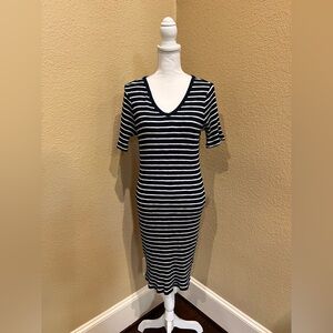 Gap Women’s Black & White Striped Dress